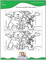 okul öncesi İki Resim Arasındaki Farkı Bul